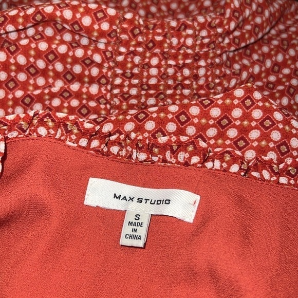 Max Studio Boho Tiered Ruffle V-Neck Maxi Dress Size Small - Picture 4 of 6